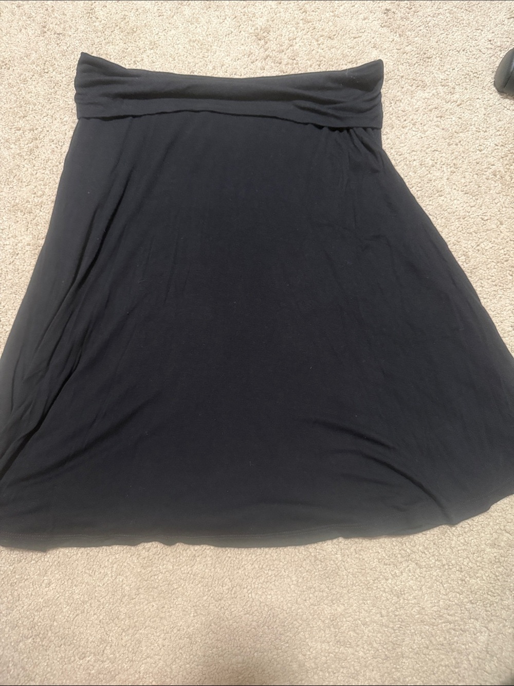 a.n.a Black Circle Skirt with Fold-Over Waist